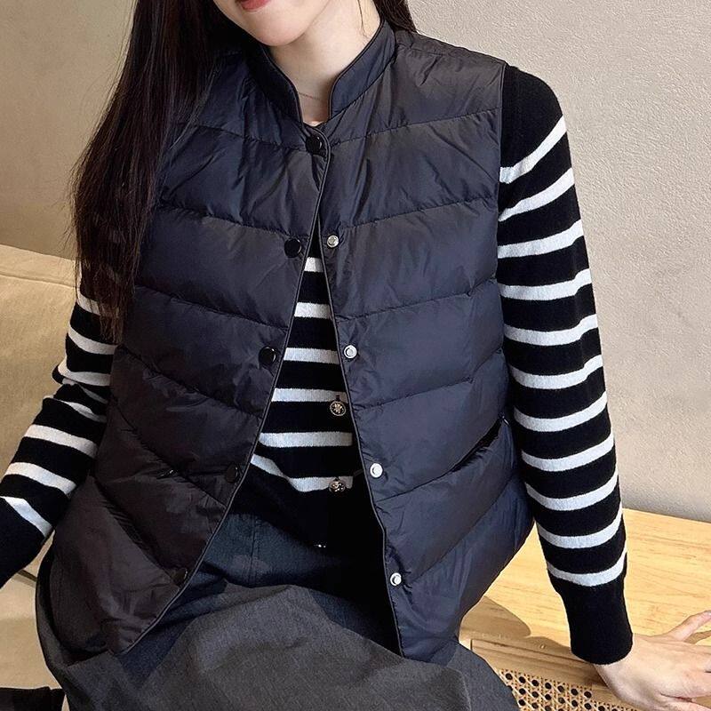 可机洗大码300斤秋冬款保暖马甲棉服无袖宽松遮肉外穿百搭外套女
