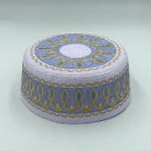 礼拜帽回族帽新款 帽子民族回回绣花高档平顶圆边沙特帽表演帽子