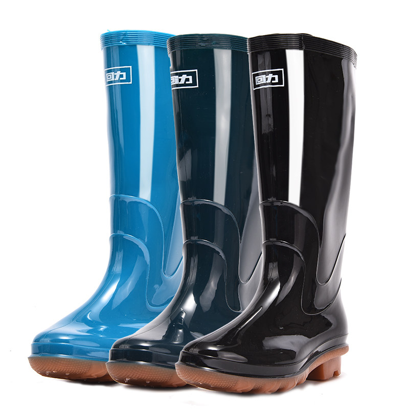 回力雨鞋女士高筒水鞋雨靴防水防滑简约保暖加绒劳保鞋女工作水靴