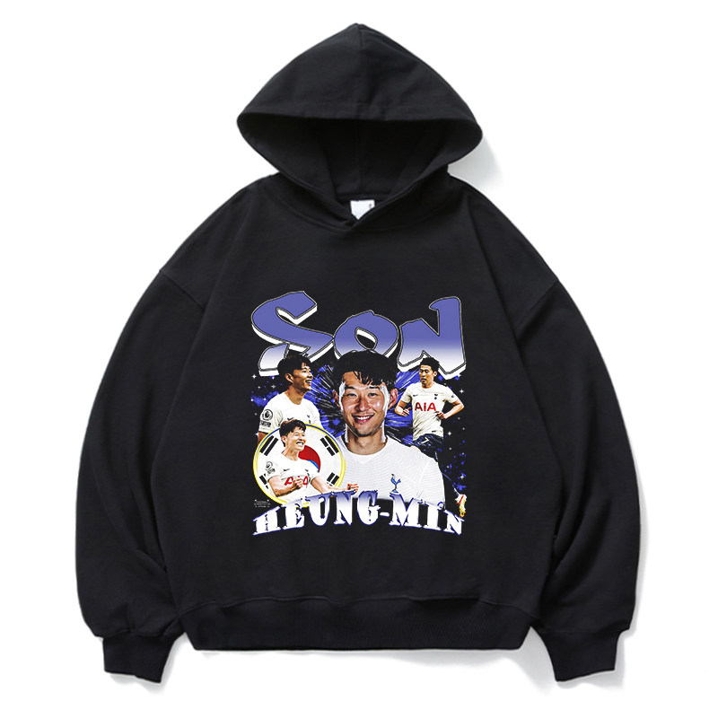 Son Heung Min孙兴慜连帽卫衣日常休闲宽松上衣外套重磅复古套头