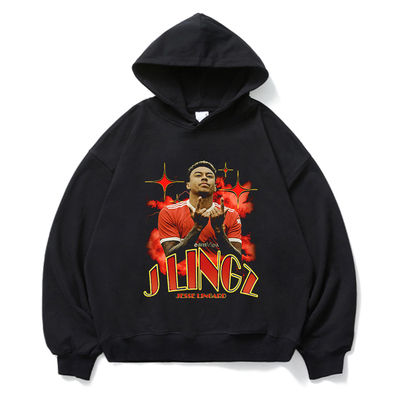 Jesse Lingard林加德套头卫衣重磅复古休闲上衣圆领纯棉衣印花