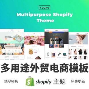 Shopify主题模板多用途服装 电子运动手工跨境电商独立站外贸网店