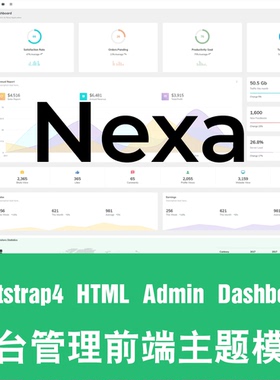 Bootstrap4后台企业应用Admin管理系统HTML模板组件源代码Nexa