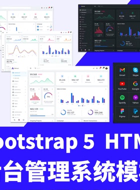 Metoxi Bootstrap 5后台管理HTML源代码前端网页模板响应式主题
