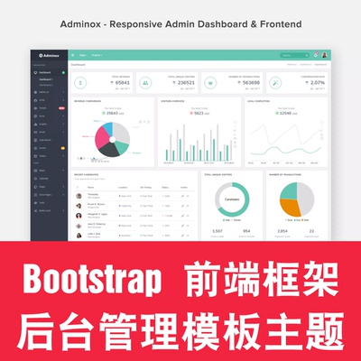 Bootstrap响应式后台管理系统模板主题前端框架HTML源代码Adminox