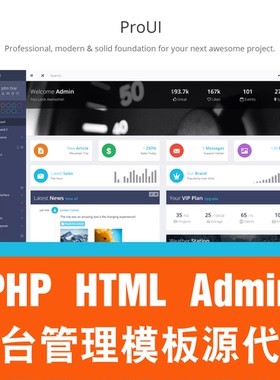 PHP后台管理系统模板框架HTML源代码Bootstrap PSD Email ProUI