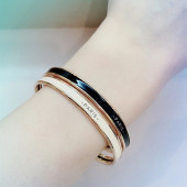 法式 单圈珐琅手镯女铜镀金闭口圆形高级感多色可叠戴手环 轻奢窄版