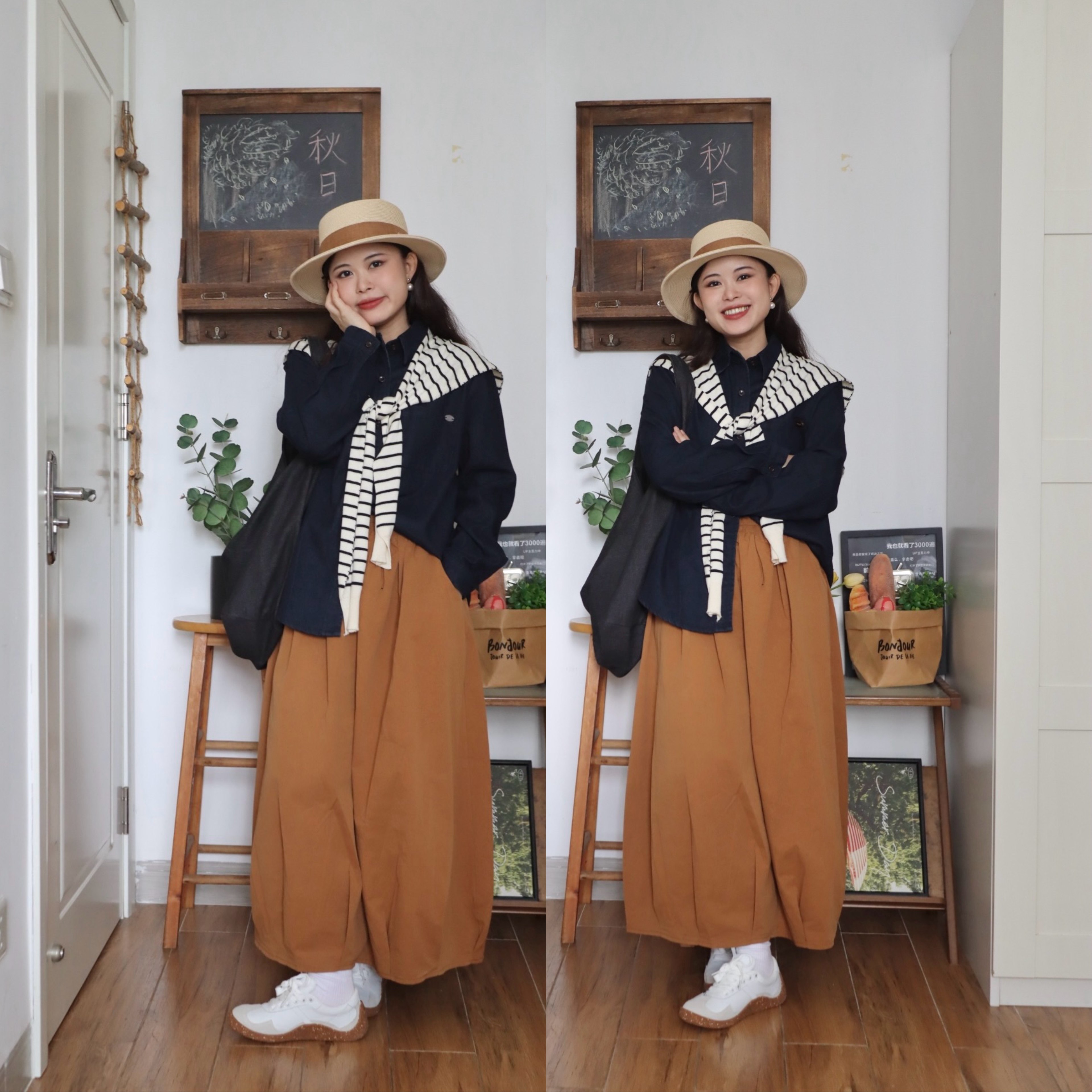 口袋森系水洗棉花苞裙