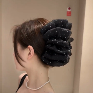 云朵泡泡抓夹超大号发夹显发量后脑勺鲨鱼夹高级感盘发头花发饰