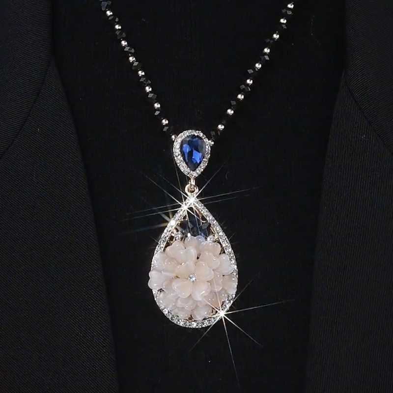 铜合金镀金女水滴毛衣链长款气质