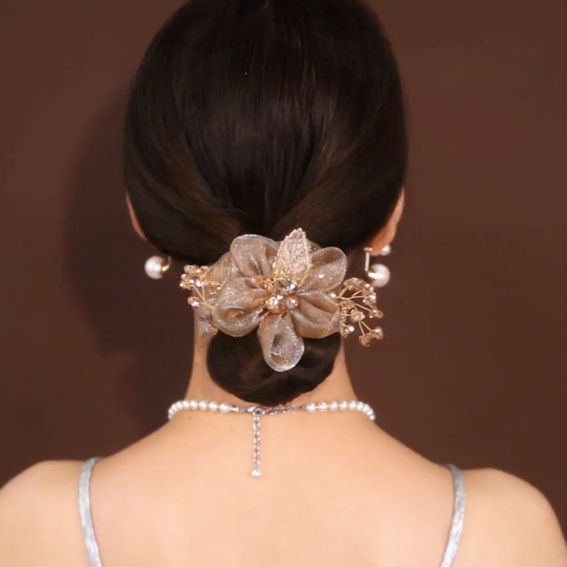 思亚太阳高弹力水晶发圈轻奢