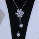 潮女长款 抖音同款 旋转锆石雪花项链可调节毛衣链2022年新款 高级感