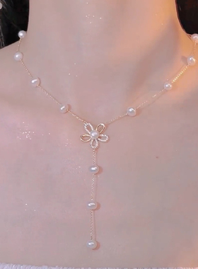 合金镀金珍珠项链女甜美百搭