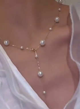 镀金珍珠项链女气质甜美多戴