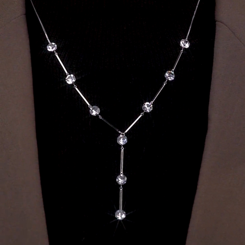 卡拉镀金闪钻毛衣链女气质