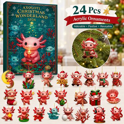 2026 Axolotl Advent Calendar 六角恐龙挂件圣诞降临日历盲盒