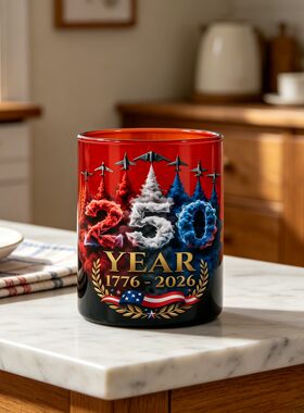 跨境新品 美国独立日主题 建国250周年纪念日 威士忌洋酒玻璃酒杯