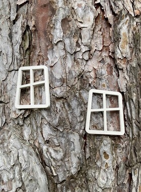白色精灵小窗户 花园庭院树木墙面装饰摆件 创意木质工艺品装饰品