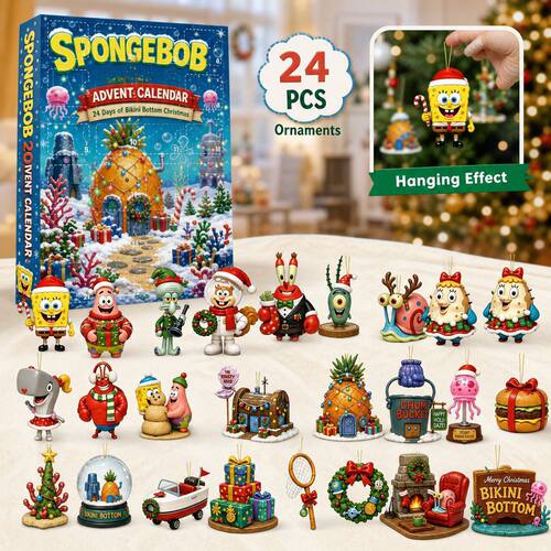 2026 SpongeBob 海绵宝宝主题降临日历 24pcs比奇堡角色挂件盲盒