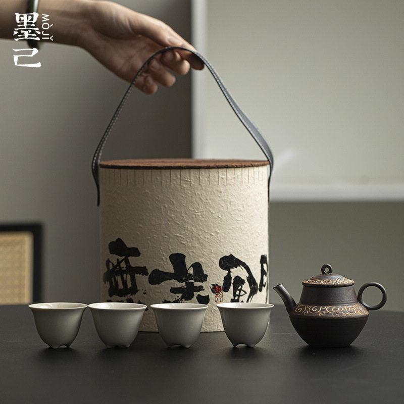 墨己独立设计师联名款老岩泥茶壶一壶四杯家用伴手礼茶具无关风月