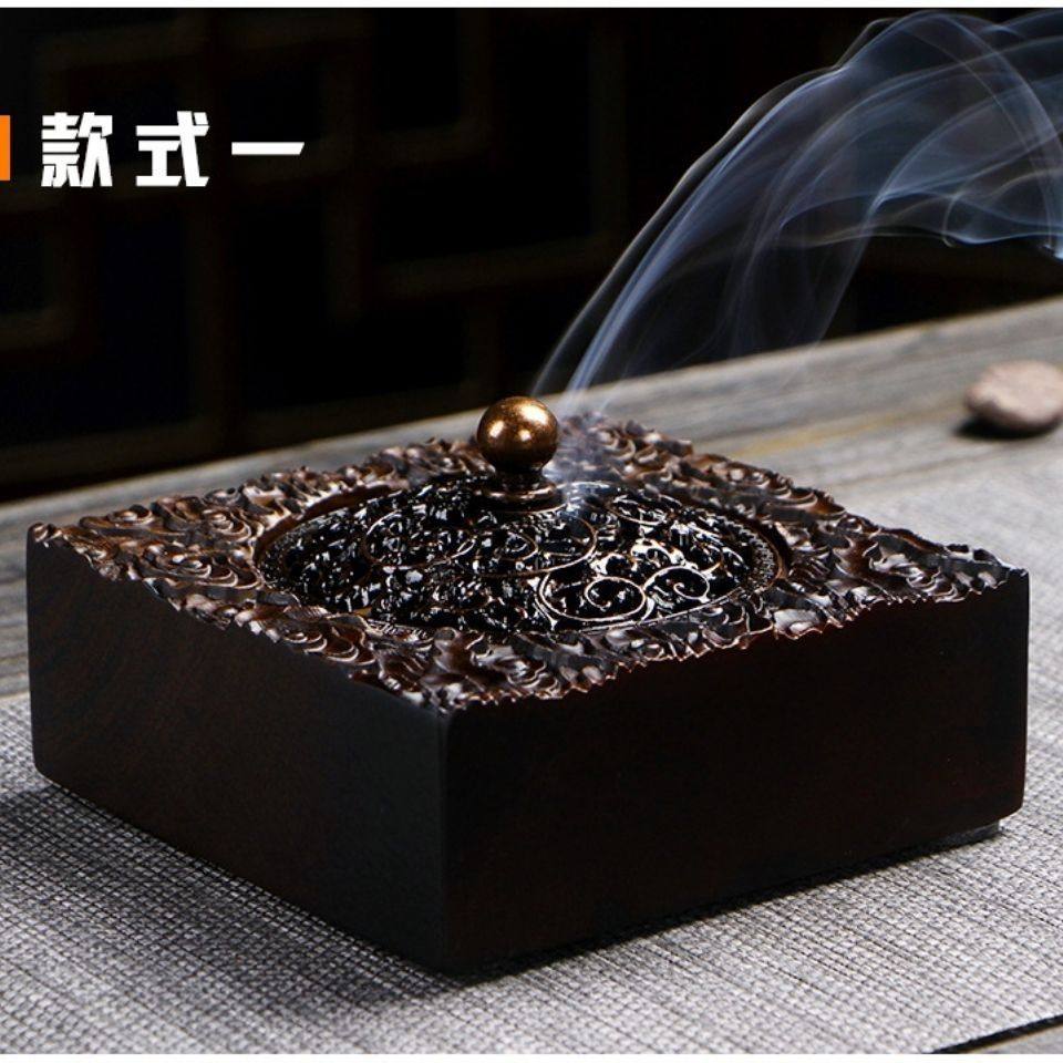 特价中式黑檀木香炉雕刻居家