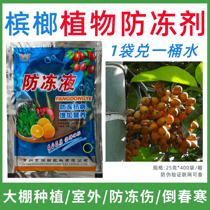 槟榔专用防冻剂植物防冻液防冻抗寒增产叶面肥蔬菜果树预防倒春寒