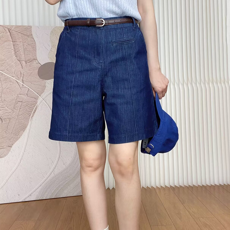 熙熙精选 2025夏季后松紧A字四分牛仔短裤 女 休闲薄款百搭显瘦