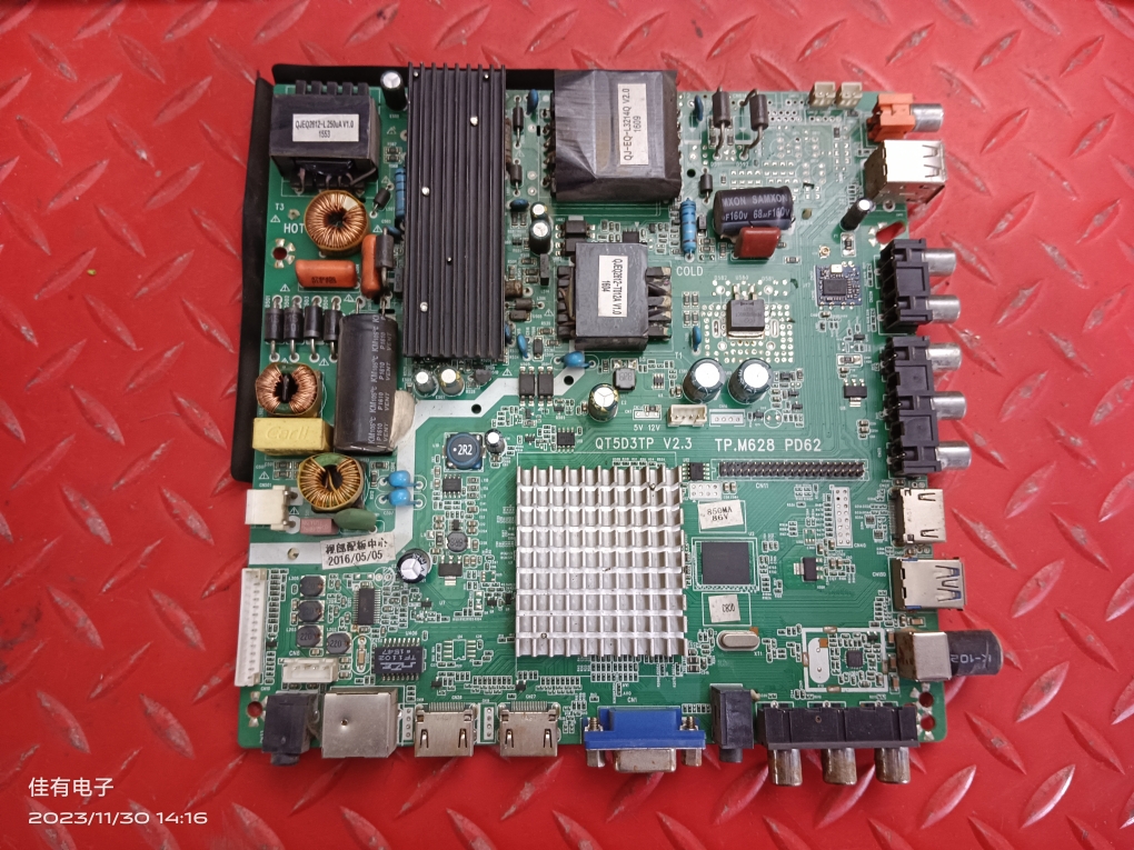 组装机主板QT5D3TP V2.3 TP.M628 PD62恒流电压 850MA/86V