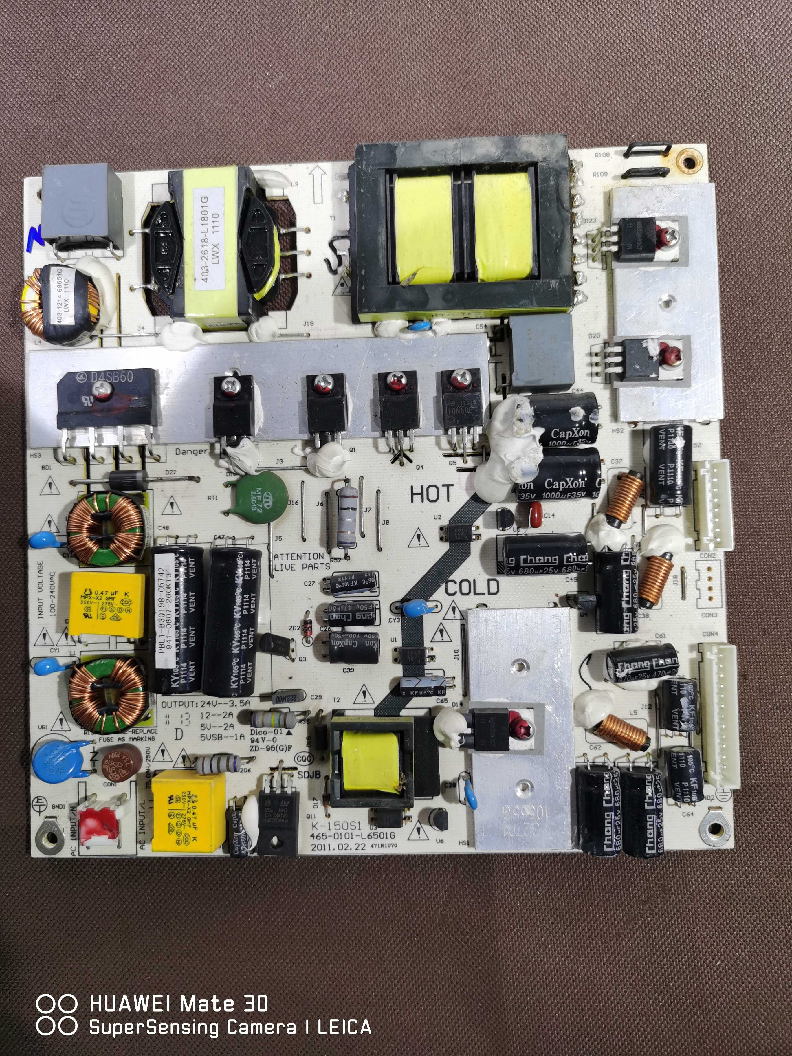 TCL原装L32C18 LE32C16 K-150S1电源板465-0101-L6501G插口如图