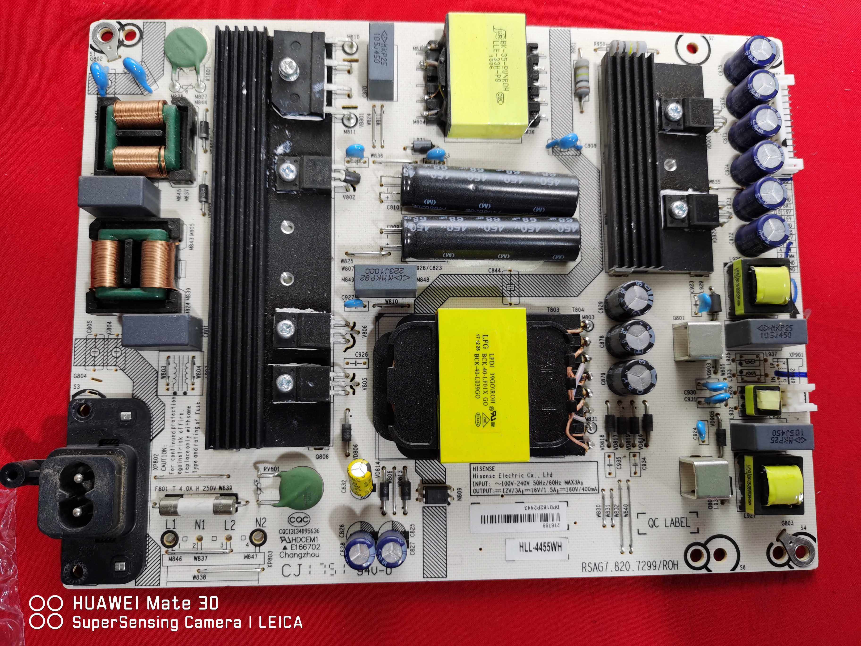 原装海信LED50EC680US液晶电源板RSAG7.820.7299/R0H实图