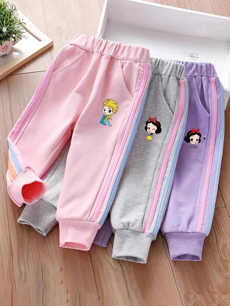 儿童裤子冰雪奇缘春秋冬女童运动裤洋气韩版宝宝艾莎公主加绒长裤