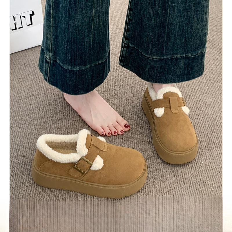 加绒豆豆勃肯鞋女博肯棉保暖雪地