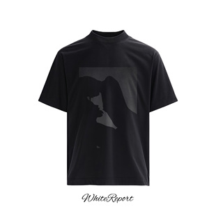 白调极简亲密人影直喷短袖 原创艺术美式 T恤男 柔影 WhiteReport