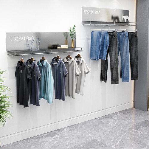 服装店展示架女装货架侧挂不锈钢