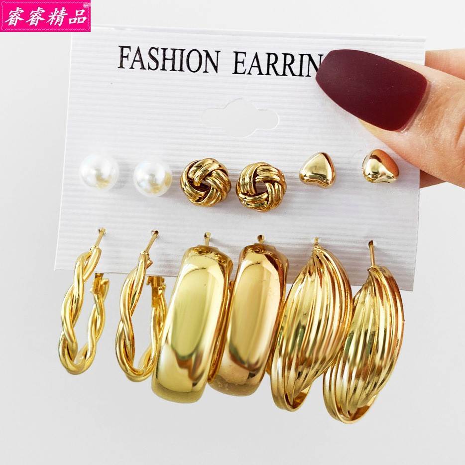 personality punk exaggerate earrings Female Ear studs 1 Suit