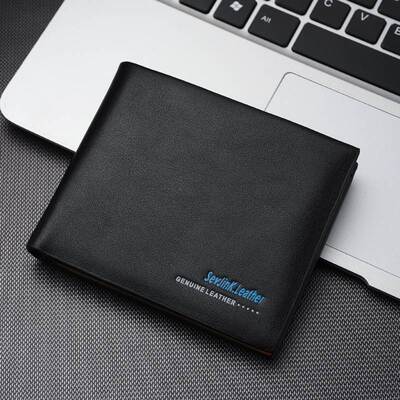 Genuine leather Wallets Man Purse Card bag Men Short Wallet