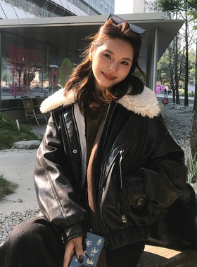 ZSS Atelier 暖暖羽绒 90白鸭绒翻毛领可拆派克环保皮衣夹克外套