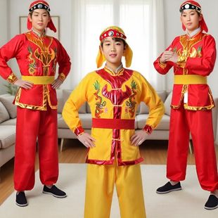 新款威风锣鼓服装演出服打鼓服队武术服舞龙舞狮服装抬花轿服