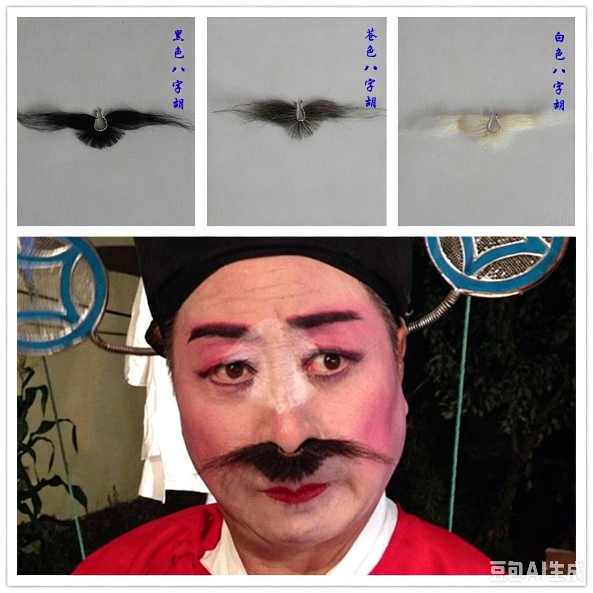 戏剧用品舞台表演道具老头胡子假胡子八子胡夹胡卡胡鼻胡上唇胡须