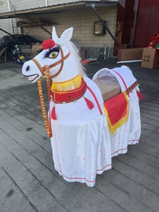 毛驴旱船跑驴竹马红马白马 白龙马大马秧歌道具舞龙舞狮民间直销