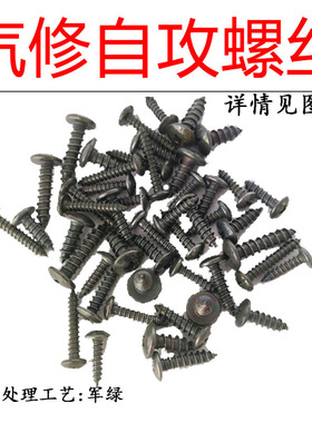 新款军绿色圆头伞头尖尾十字加长自攻螺丝钉盘头大头M4M5M6自攻钉