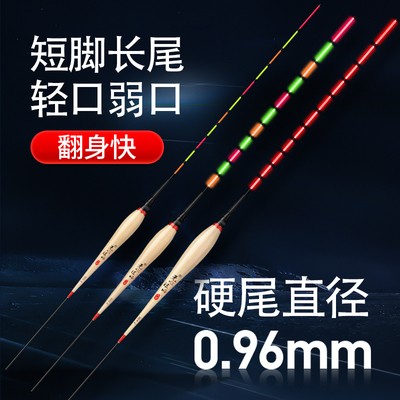 小碎目细尾轻口鲫鱼漂高灵敏芦苇夜光漂底钓鲤鱼超亮咬钩变色浮漂