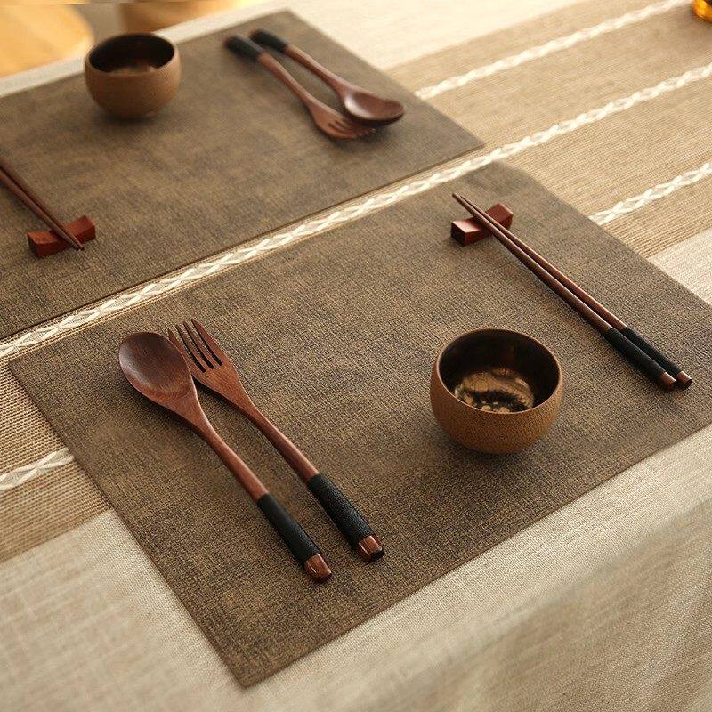 日本精工双面高级感餐垫加厚皮革防水防油隔热垫桌垫餐盘碗西餐垫