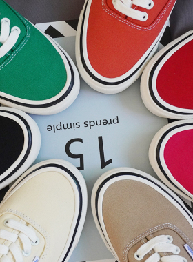 帆布鞋女2024春秋季新款红色绿色安纳海姆style36男鞋情侣Era板鞋