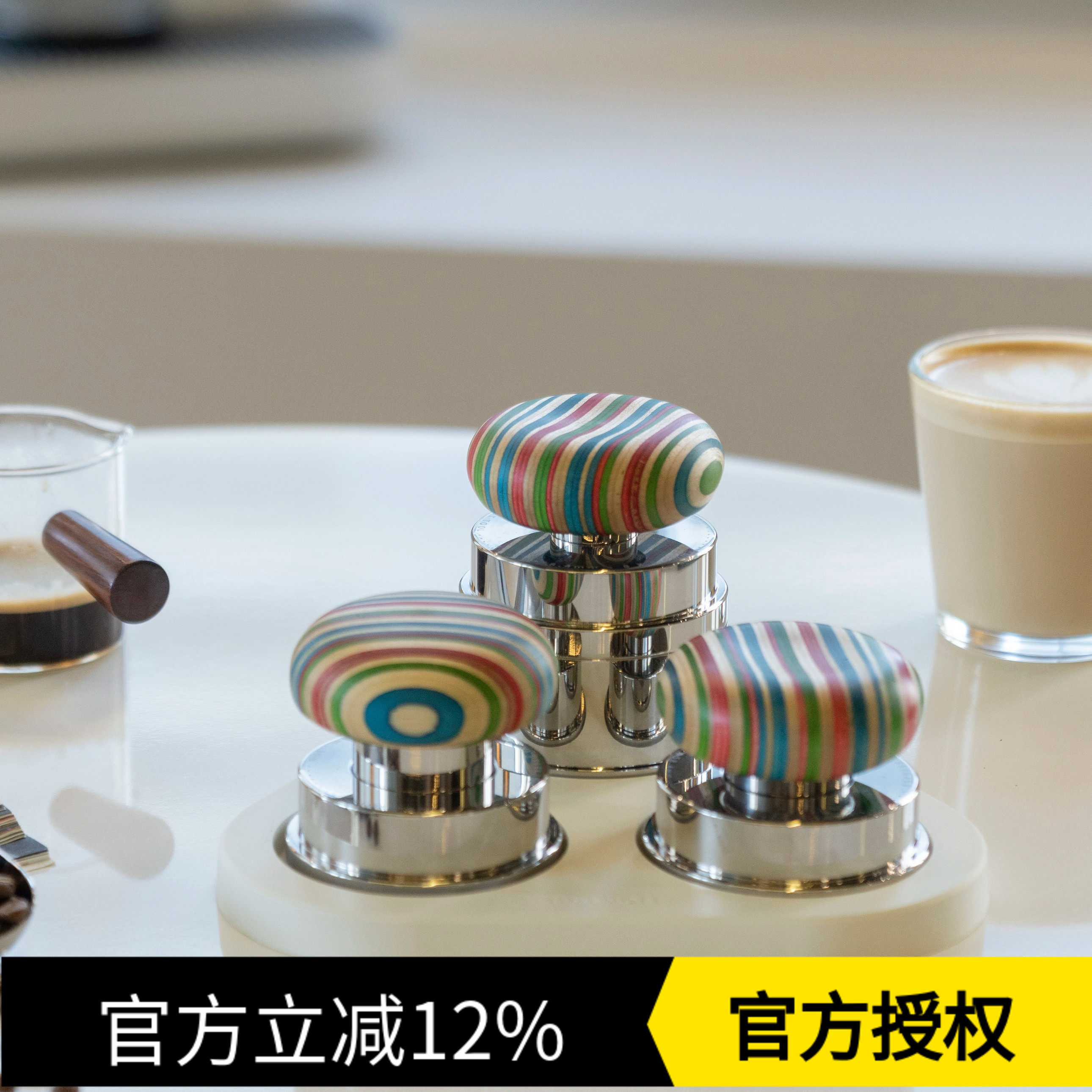 泰摩蘑菇系列意式恒力压粉锤 咖啡布粉针 意式咖啡机压粉器滑板木
