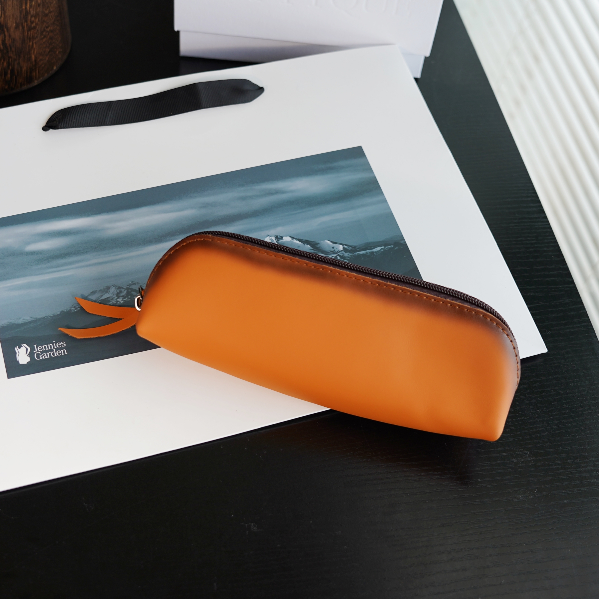 复古便携真皮眼镜收纳袋