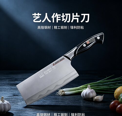 艺人龙水高铬钢女士大足锻打菜刀