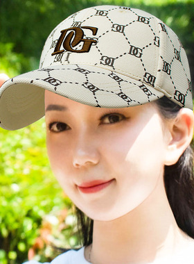帽子女洋气百搭鸭舌帽硬顶四季防晒棒球帽男新款显脸小遮阳帽刺绣