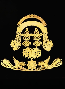 戏曲戏剧头饰蝴蝶凤冠配件过桥后凤后牌穗牌折扣列子点绸蝴蝶
