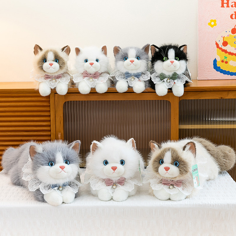 仿真布偶猫咪玩偶会叫毛绒玩具公仔睡觉抱枕安抚超软娃娃女生礼物